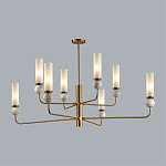 Люстра на штанге с 8-ю цилиндрическими матовыми плафонами и шарами из камня Orb Essence варинант исполнения - 2 | Loft Concept в Липецке