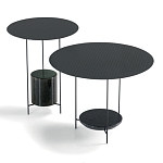 Дизайнерский круглый кофейный стол из металла с мраморным декором PANNA COTTA Coffee Table варинант исполнения - 8 | Loft Concept в Липецке