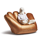 Дизайнерское кожаное кресло в форме руки Poltronova Joe Gold  Armchair варинант исполнения - 15 | Loft Concept в Липецке
