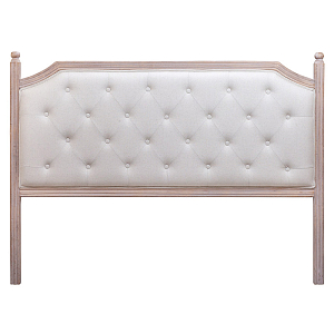 Изголовье кровати бежевое с мягкой обивкой из льна Emma Headboard