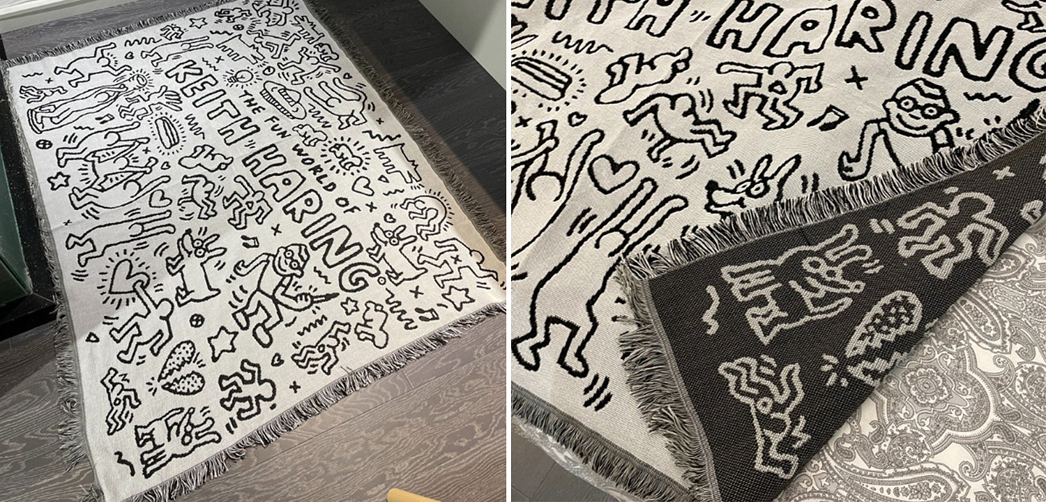 Покрывало граффити черно-белое Кит Харинг Keith Haring Bed Сover Покрывало граффити черно-белое Кит Харинг Keith Haring Bed Сover - Loft-Concept в Липецке