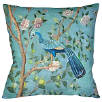 Подушка декоративная с изображением птицы в саду Chinoiserie Peacock in the Garden Cushion варинант исполнения - 1 | Loft Concept в Липецке