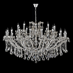 Люстра подвесная двухъярусная с 30-ю лампочками и прозрачными хрустальными подвесками на хромированном основании Crystal lamps варинант исполнения - 2 | Loft Concept в Липецке