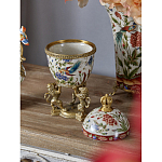 Шкатулка в форме яйца на величественных львах из фарфора с бронзовыми элементами Eden Garden варинант исполнения - 6 | Loft Concept в Липецке