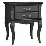 Тумба прикроватная черная из массива бука в стиле прованс Black Provence варинант исполнения - 3 | Loft Concept в Липецке