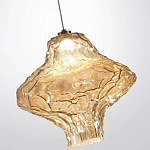 Подвесной светильник с плафоном из фактурного светло-янтарного стекла Light Ensemble варинант исполнения - 9 | Loft Concept в Липецке