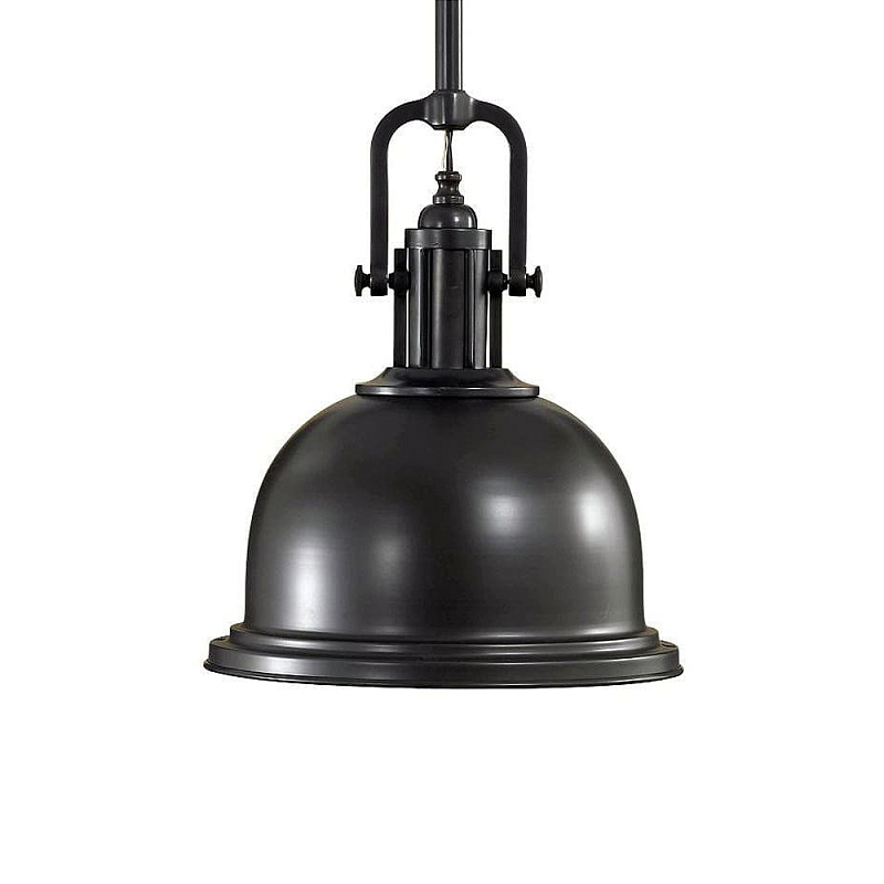 Подвесной светильник в индустриальном стиле с черным металлическим купольным плафоном Feiss Черный в Липецке | Loft Concept 