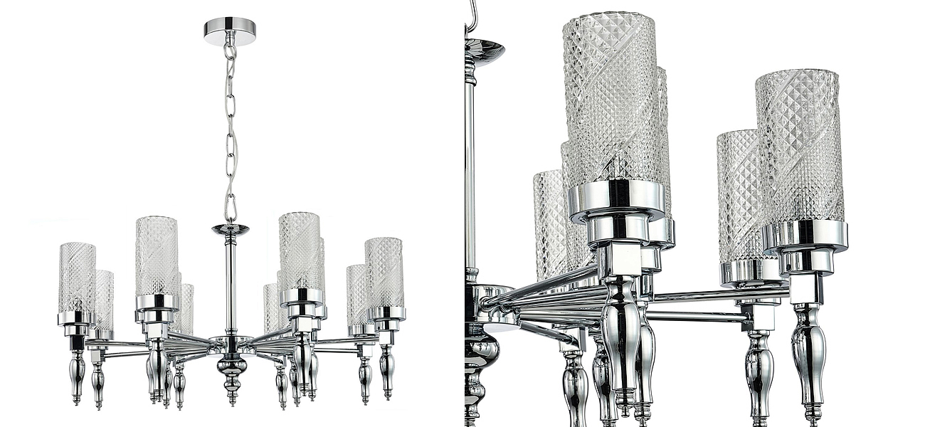 Люстра цвета хром Balusters D70 см Люстра цвета хром Balusters D70 см - Loft-Concept в Липецке
