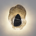 Бра с волнообразным стеклянным плафоном и вставкой из мрамора Liquid Stone варинант исполнения - 13 | Loft Concept в Липецке