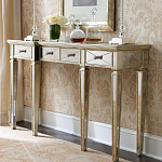 Консоль зеркальная в цвете шампань с 3-мя ящиками Hyaloid варинант исполнения - 1 | Loft Concept в Липецке