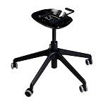 Стул с мягкой синей обивкой из велюра и подъемно-поворотным механизмом на черных колесиках Harper Blue варинант исполнения - 4 | Loft Concept в Липецке