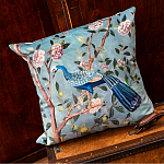 Подушка декоративная с изображением птицы в саду Chinoiserie Peacock in the Garden Cushion варинант исполнения - 2 | Loft Concept в Липецке
