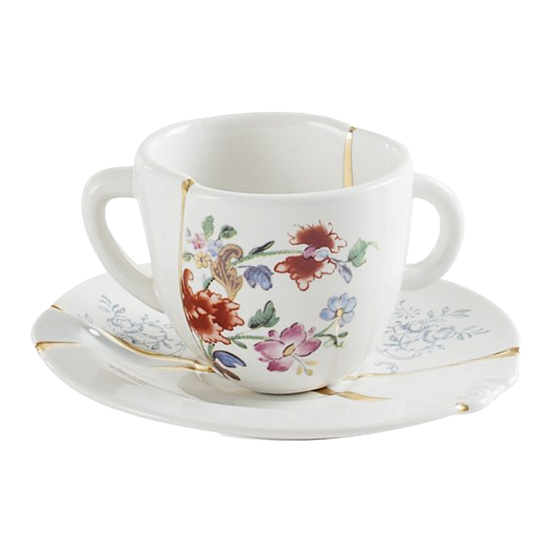 Кофейная пара Seletti Kintsugi Белый Золотой Мульти Кофейная пара Seletti Kintsugi Белый Золотой Мульти в Липецке | Loft Concept