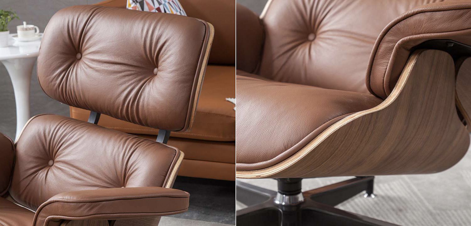 Кресло Eames Lounge Chair & Ottoman light brown Кресло Eames Lounge Chair & Ottoman light brown - Loft-Concept в Липецке