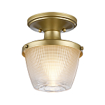 Потолочный светильник для ванных комнат с плафоном из прессованного фактурного стекла Quoizel варинант исполнения - 6 | Loft Concept в Липецке