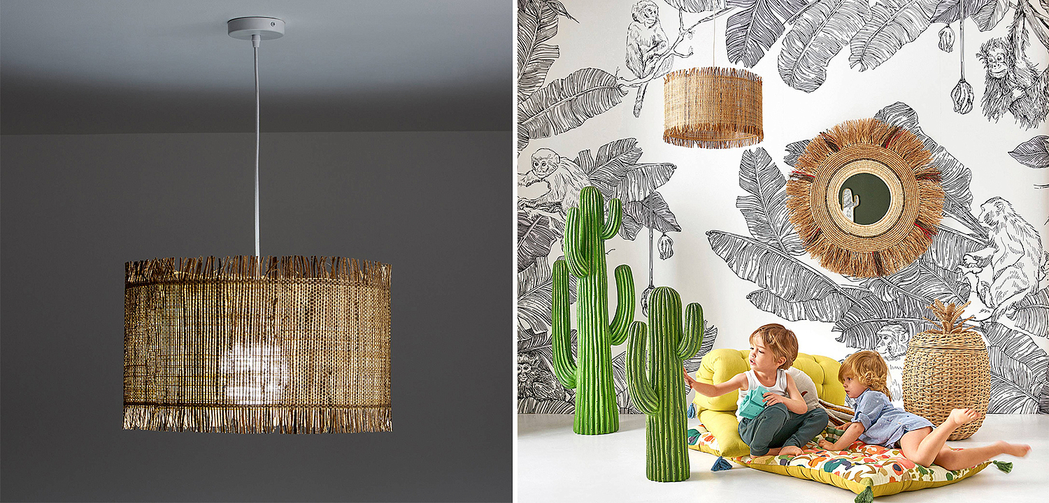 Подвесной светильник Wicker Raffia Hanging lamp Подвесной светильник Wicker Raffia Hanging lamp - Loft-Concept в Липецке