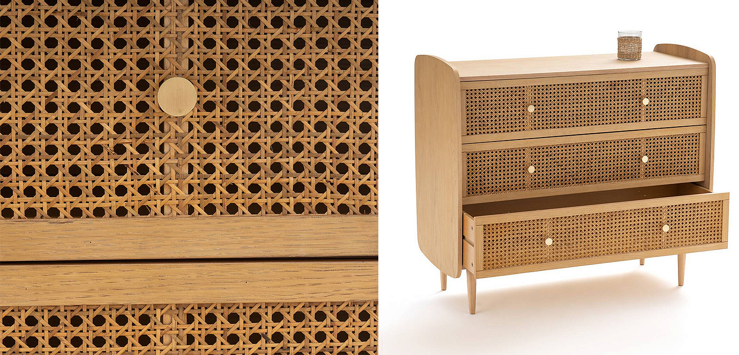 Комод с 3-мя ящиками из плетеного ротанга Aelius Rattan Wicker Chest of drawers Комод с 3-мя ящиками из плетеного ротанга Aelius Rattan Wicker Chest of drawers - Loft-Concept в Липецке