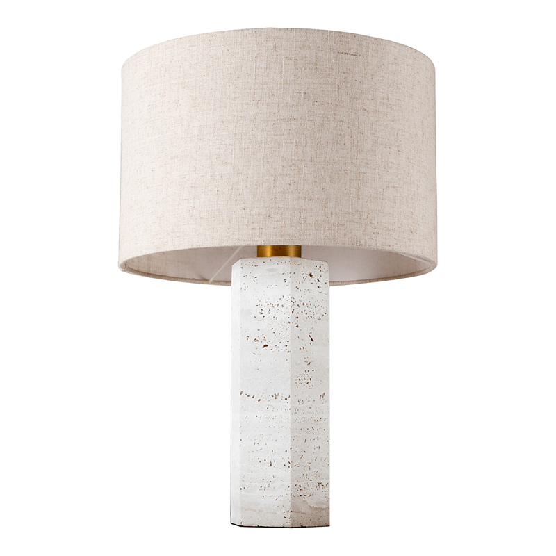 Настольная лампа Stone Table Lamp Prism Белый Бежевый Латунь в Липецке | Loft Concept 