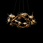 Люстра подвесная с прозрачными стеклянными птичками на ветвях Диаметр 80 см Serip Voa варинант исполнения - 8 | Loft Concept в Липецке