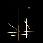 Люстра с 8-ю пересекающимися цилиндрическими плафонами на тонких тросах Trumpet tube варинант исполнения - 3 | Loft Concept в Липецке