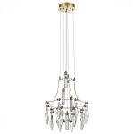 Люстра подвесная из металла с хрустальными подвесками прозрачного цвета Quasar 41 варинант исполнения - 2 | Loft Concept в Липецке