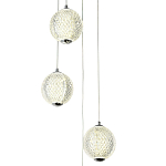 Каскадная люстра с 5-ю плафонами из акрила в виде шара Felice Chandelier Chrome варинант исполнения - 2 | Loft Concept в Липецке