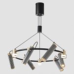 Люстра круглая с 9-ю цилиндрическими плафонами на магнитном креплении Bronze Concert варинант исполнения - 5 | Loft Concept в Липецке