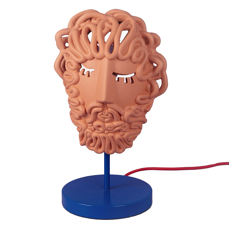Настольная лампа Seletti Ulysse Mask Терракотовый Синий Настольная лампа Seletti Ulysse Mask Терракотовый Синий в Липецке | Loft Concept