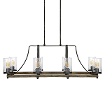 Люстра подвесная с восемью прозрачными стеклянными цилиндрическими плафонами в стиле лофт Feiss варинант исполнения - 1 | Loft Concept в Липецке