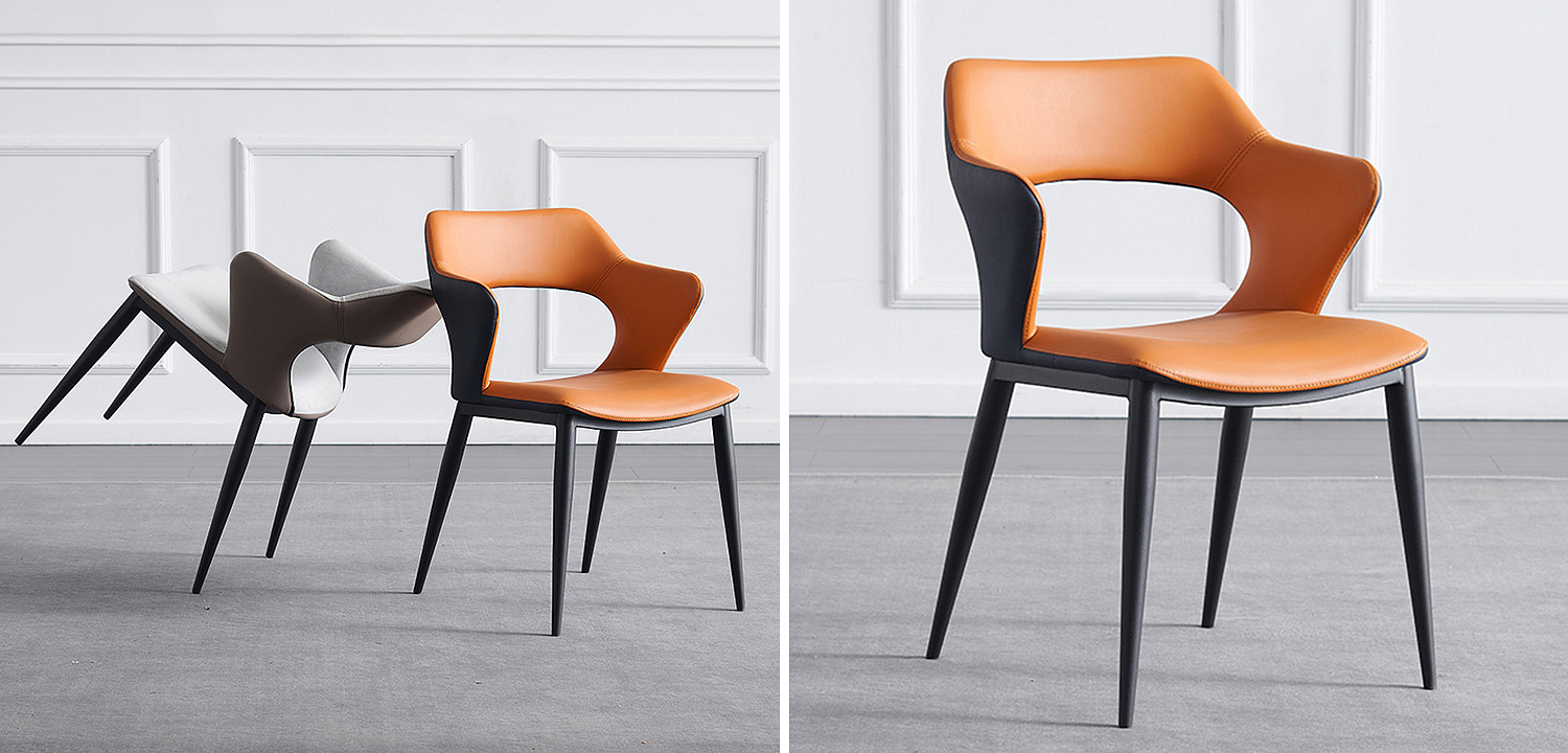 Стул с открытой спинкой Obrien Chair Orange and Grey Оранжевый и Серый Стул с открытой спинкой Obrien Chair Orange and Grey Оранжевый и Серый - Loft-Concept в Липецке