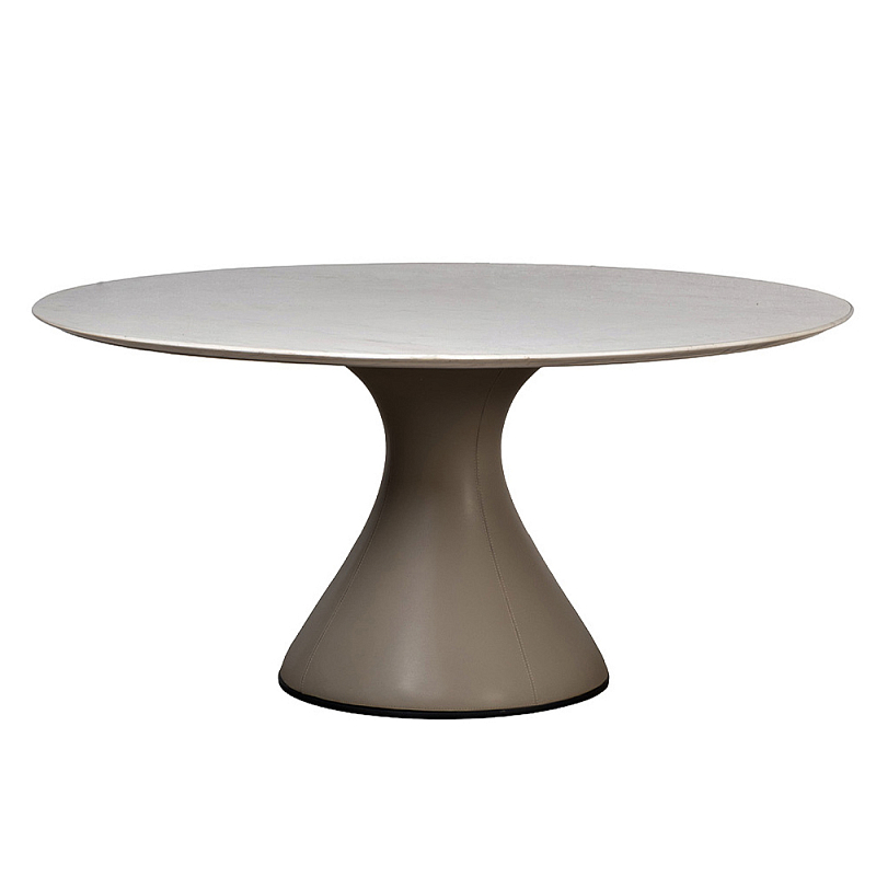Стол обеденный круглый мраморный на бежевом основании Valedmir  в Липецке | Loft Concept 