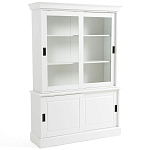 Витрина с раздвижными дверцами Wells Glass Showcase White варинант исполнения - 3 | Loft Concept в Липецке