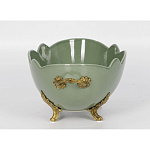 Чаша зеленого цвета из фарфора с волнообразным краем Eden Garden porcelain and bronze варинант исполнения - 2 | Loft Concept в Липецке