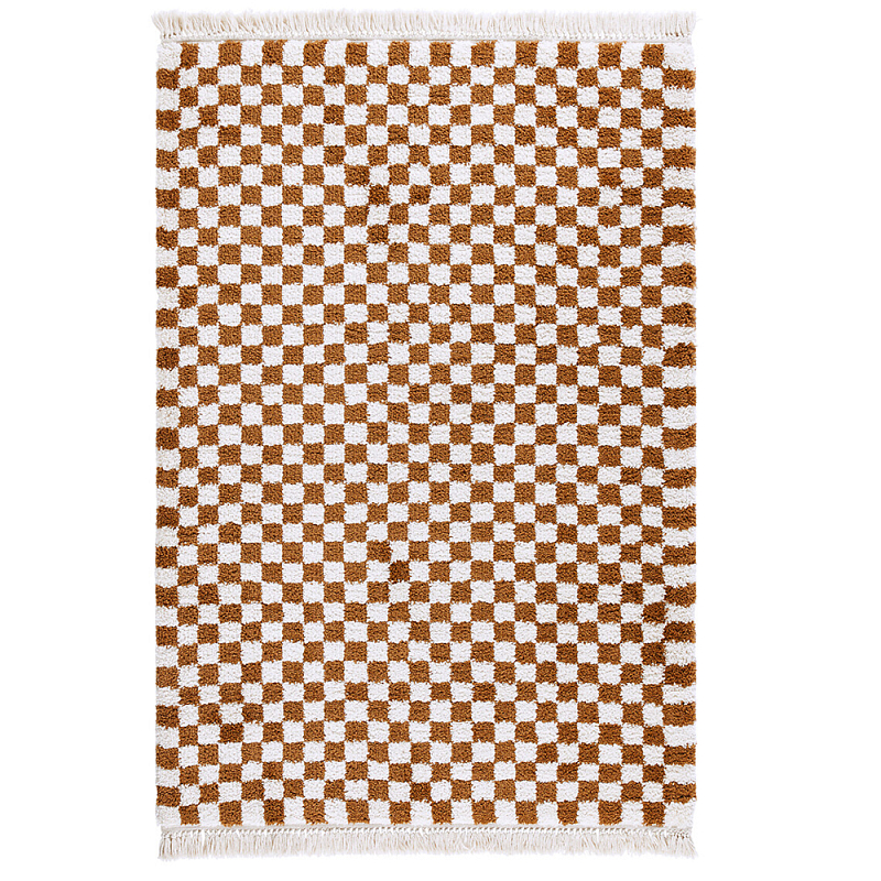 Ковер с шахматным принтом Chess Layout Коньяк Ковер с шахматным принтом Chess Layout Коньяк в Липецке | Loft Concept