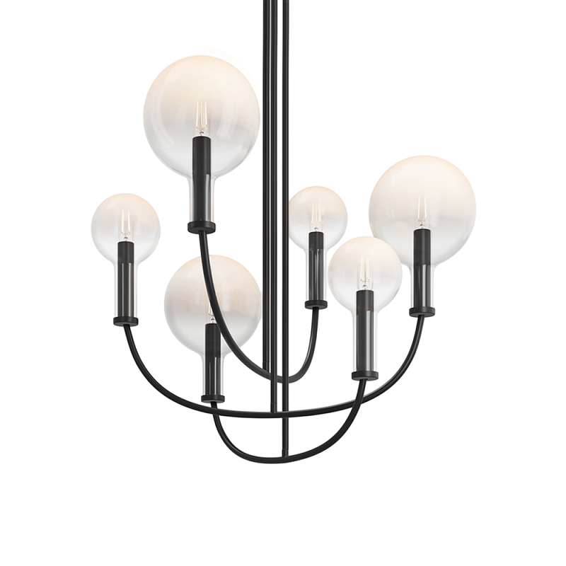 Люстра подвесная Status E14x6 Черный Прозрачное Стекло в Липецке | Loft Concept 