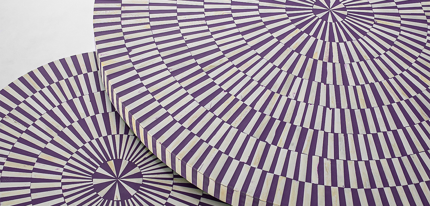 Комплект столиков Bone Inlay Round Violet Комплект столиков Bone Inlay Round Violet - Loft-Concept в Липецке