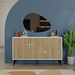 Комод с 3-мя дверцами и выдвижным ящиком цвета светлый дуб SPARK CONSOLE WHITE варинант исполнения - 1 | Loft Concept в Липецке