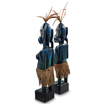 Комплект из 2-х деревянных статуэток Asmat Statuettes Dark Blue варинант исполнения - 2 | Loft Concept в Липецке