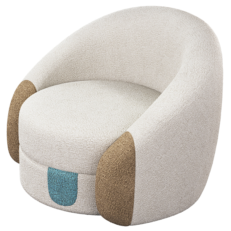 Дизайнерское Кресло Undina Молочный Песочный Голубой в Липецке | Loft Concept 