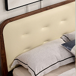 Кровать двуспальная с каркасом из дерева и мягким изголовьем Moon Walnut Bed варинант исполнения - 3 | Loft Concept в Липецке