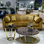 Стол журнальный коричневый на золотом основании Symphony of the Earth варинант исполнения - 3 | Loft Concept в Липецке