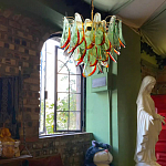 Люстра стеклянная с зелеными лепестками Green Leaf Fall варинант исполнения - 5 | Loft Concept в Липецке