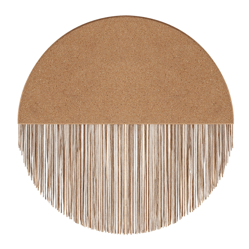 Бра круглое натуральная пробка с бахромой Natural Cork Бежевый в Липецке | Loft Concept 