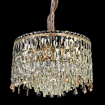 Люстра круглая с хрустальными подвесками на золотистом каркасе Roul Crystal Light варинант исполнения - 1 | Loft Concept в Липецке