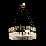 Люстра круглая золотого цвета с прозрачными рельефными стеклянными вставками Textured Glass Chandelier варинант исполнения - 3 | Loft Concept в Липецке