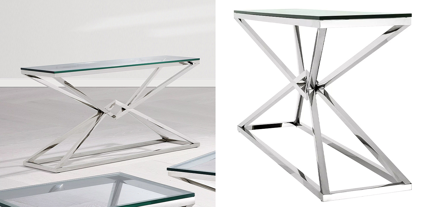 Консоль Eichholtz Console Table Connor L Chrome Консоль Eichholtz Console Table Connor L Chrome - Loft-Concept в Липецке