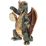 Часы в виде дракона Green Dragon Gold Mask with Clock варинант исполнения - 1 | Loft Concept в Липецке
