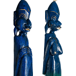 Комплект из 2-х деревянных статуэток Asmat Tall Statuettes Blue варинант исполнения - 3 | Loft Concept в Липецке