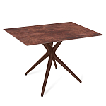 Стол обеденный с коричневой прямоугольной столешницей из керамики на четырех пластиковых ножках Brown Ceramics варинант исполнения - 1 | Loft Concept в Липецке