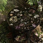 Круглый журнальный столик со столешницей из эпоксидной смолы Epoxy Resin Flowers Coffee Table варинант исполнения - 7 | Loft Concept в Липецке